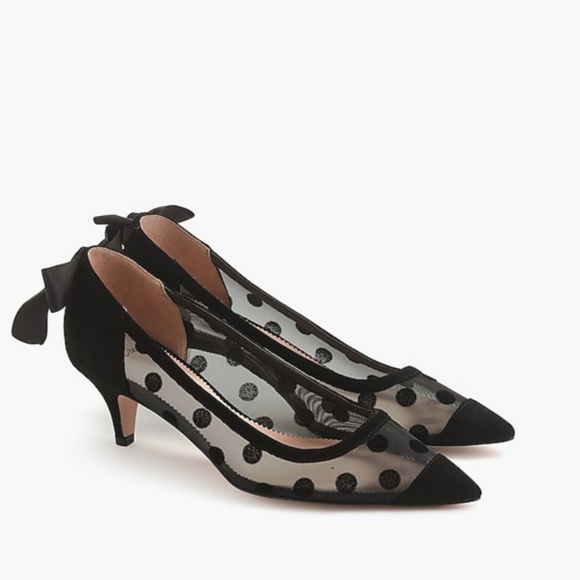 J. Crew Shoes - J. Crew Dulci kitten heels in polka-dot mesh